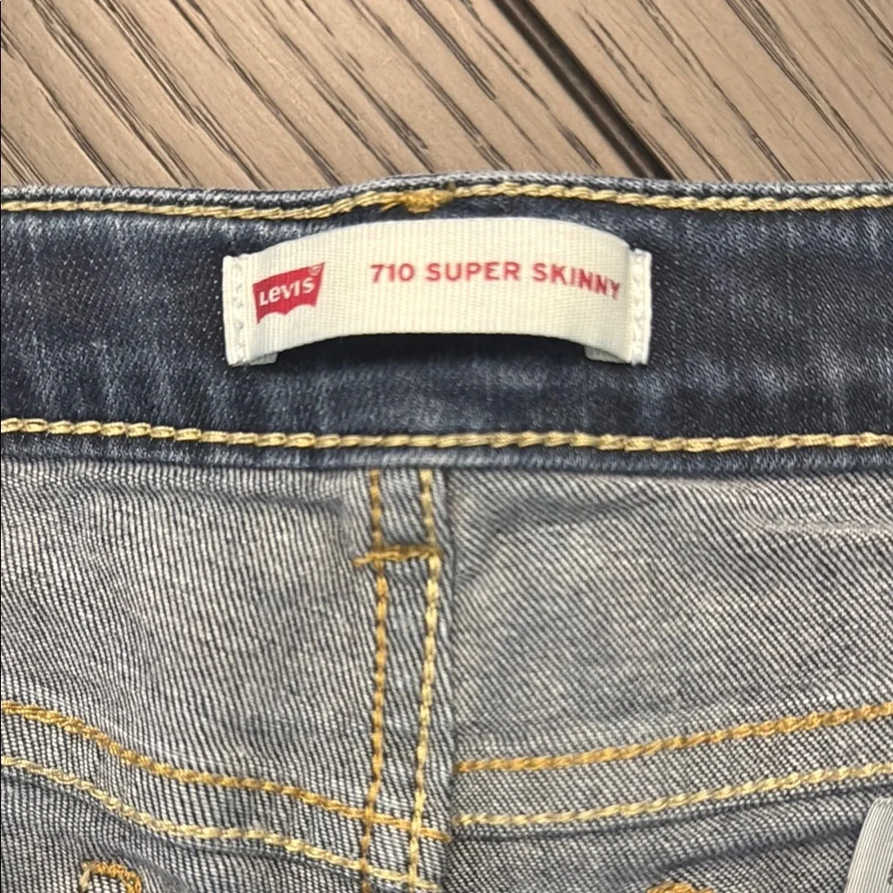 Levi 710 Super Skinny Juniors Blue Jeans - Picture 8 of 9